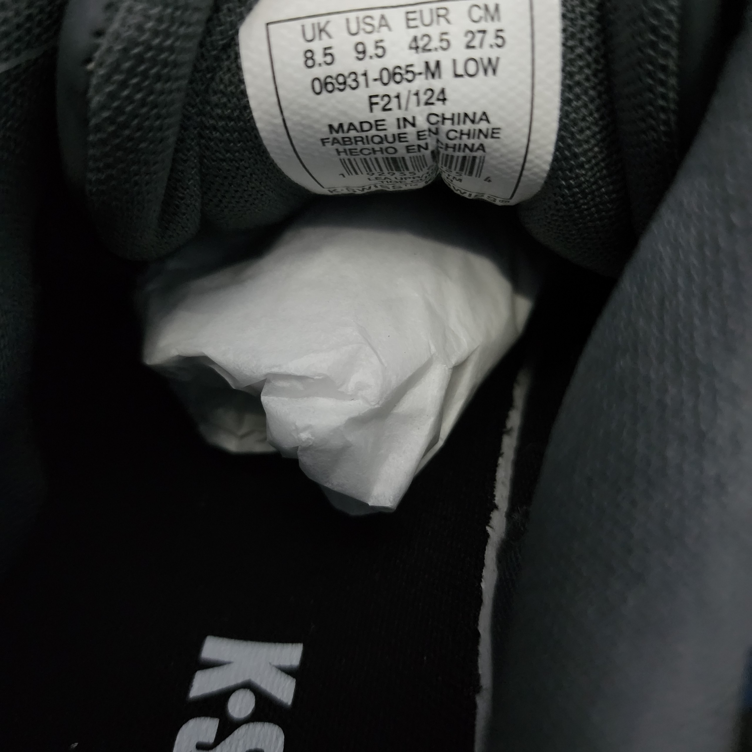 [ Chính hãng ] Giày Kswiss nam da đen mẫu mới cổ thấp