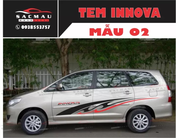 Tem dán xe Innova 2006 - 2021 ( miễn phí giao hàng)