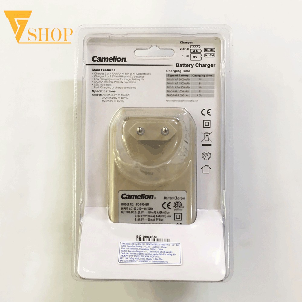Máy sạc pin Camelion BC-0904S ( Máy sạc 4 pin) chính hãng