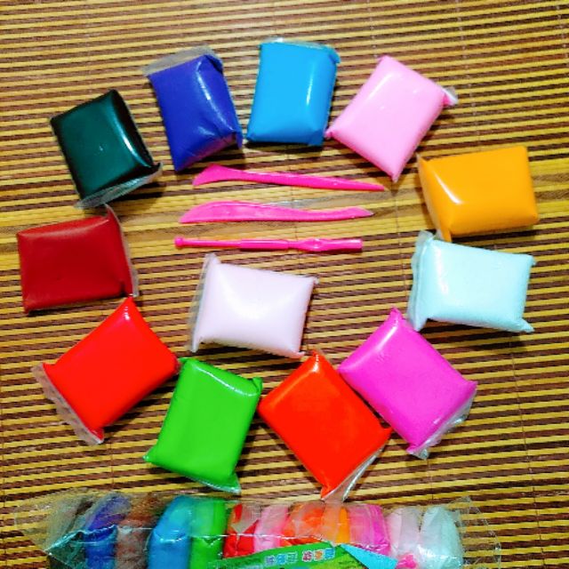 Đất sét xốp (gói 12 màu) soft clay nguyên liệu slime