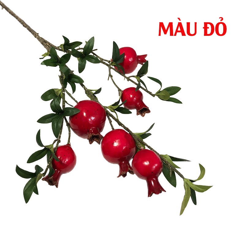 Cành Lựu Giả trang trí nhà cửa sang trọng, phú quý, quả lựu giả Yumi shop size đại nhập khẩu