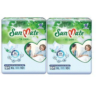 [FREESHIP] Combo 2 gói tã dán người lớn Sunmate size M10, ML10, XL10