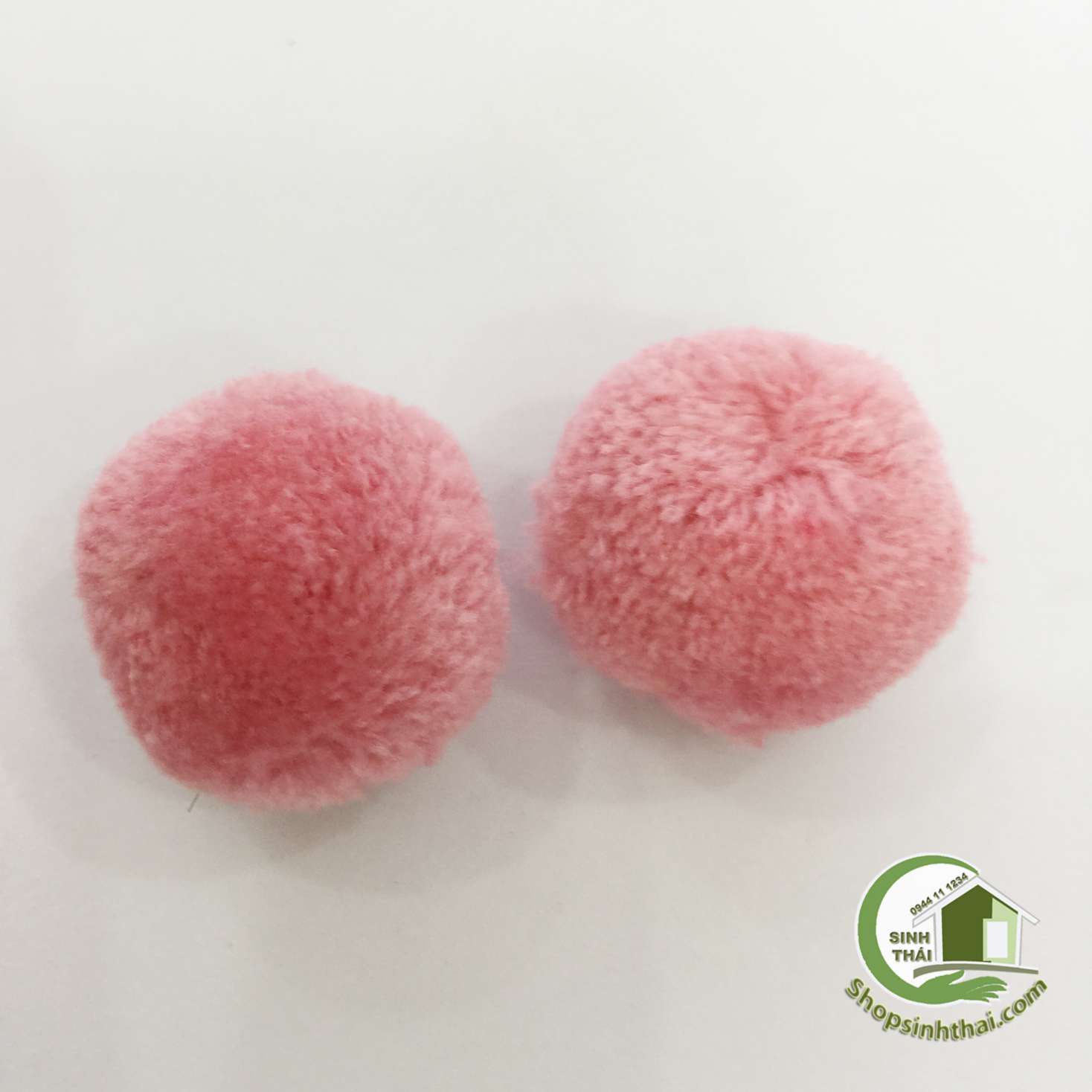 Ba Cục Bông Len Tròn 3cm - Màu Hồng Ruốc