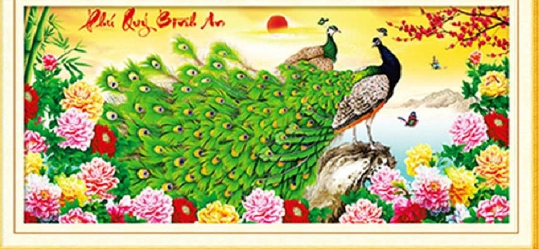 [HCM]tranh thêu chữ thập Phú quý bình an - LV3137
