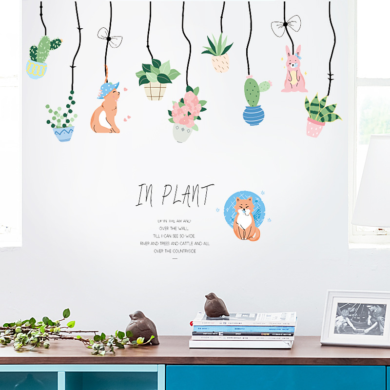 [Nhiều mẫu] Decal dán tường chậu cây cảnh