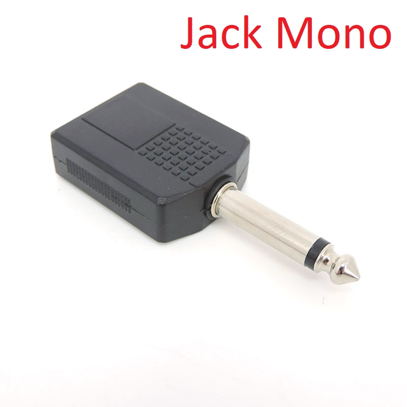 Jack chia cổng micro 6.5mm (6ly) 1 đầu đực ra 2 đầu cái cao cấp - Jack chia 2 đầu micro chân 6 ly dùng hát song ca