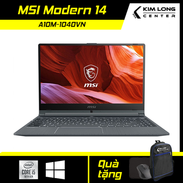 Bảng giá Laptop mỏng nhẹ MSI Modern 14 A10M-1040VN : i5-10210U | 8GB RAM | 256GB SSD | UHD Graphics 630 | 14.0 FHD | Win 10 Phong Vũ