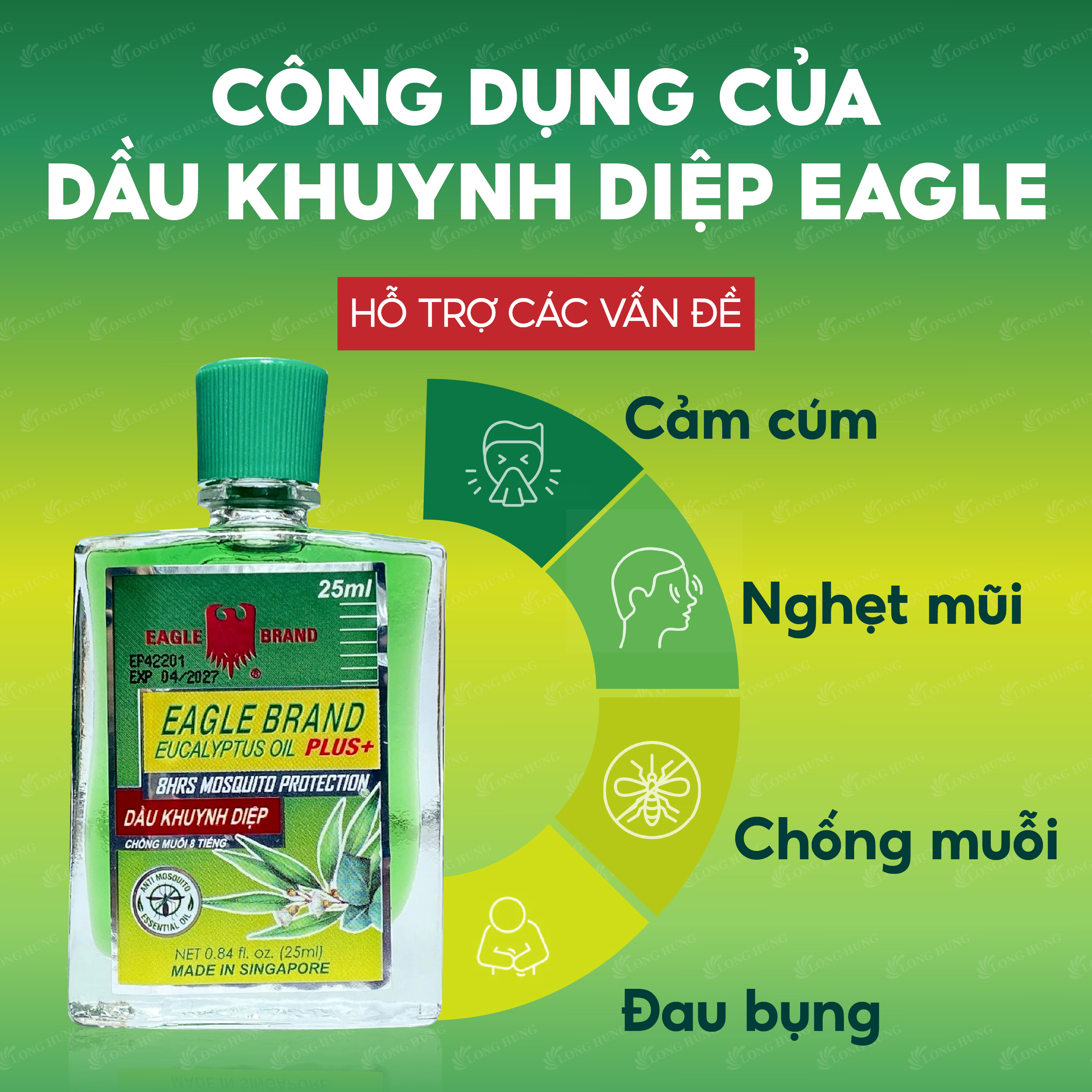 Dầu khuynh diệp con ó Eagle Brand Eucalyptus Oil Plus+ (25ml)