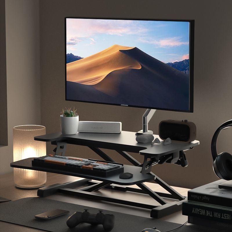 Standing notebook desktop folding computer desk with elevated height adjustable desk and standing workbench on the desk