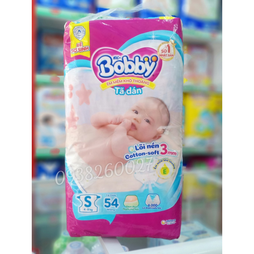 Tã dán Bobby xs70+4/s54/m46