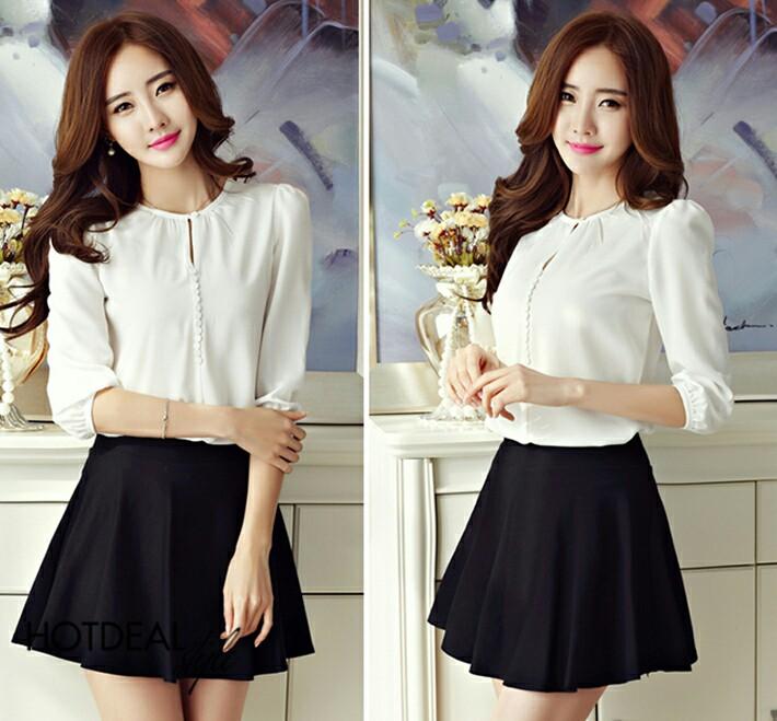 [HCM]Áo style phối nút Phong Cách Hàn Quốc Cực Hot