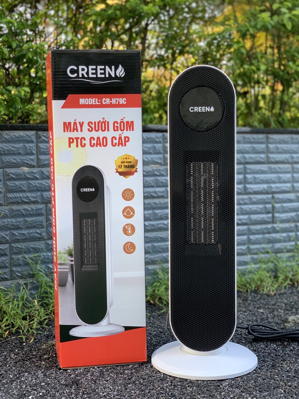 Máy sưởi gốm PTC cao cấp, máy sưởi gốm Creen bảo hành 12 tháng