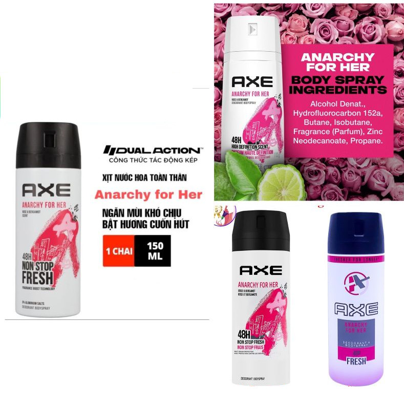 Xịt khử mùi Axe ( nữ) Anarchy for her 150ml