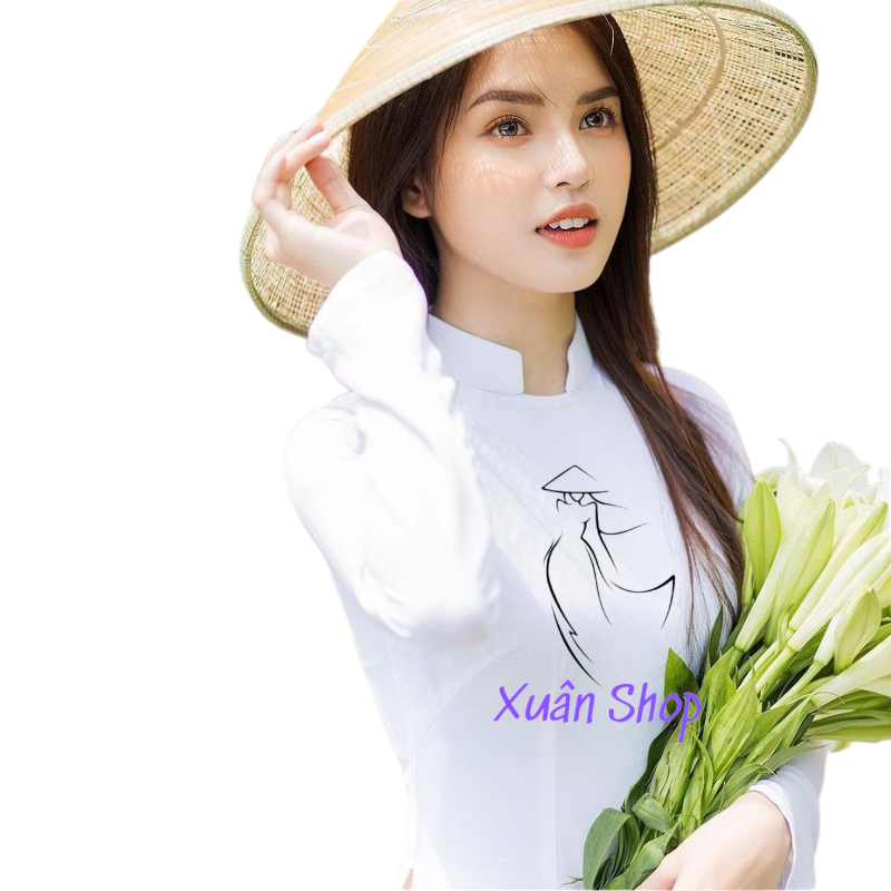 Áo dài trắng Sứ học sinh cổ vuông Hở 02 tà LỤA NHẬT / áo dài nữ sinh / áo dài học sinh cấp 3/ áo dài truyền thống