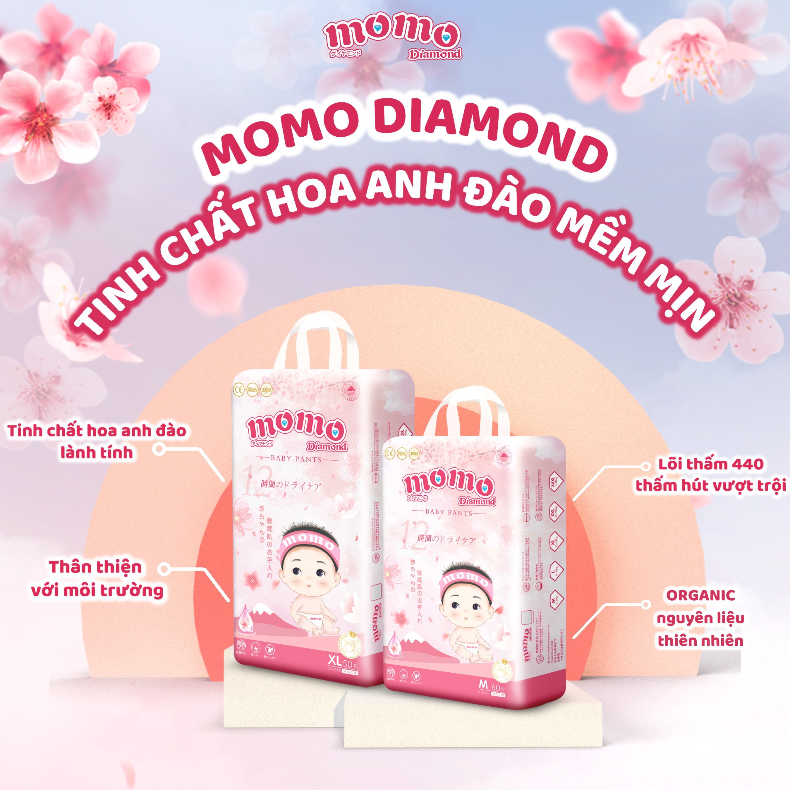 Bỉm tã Momo Diamond cao cấp thương hiệu Nhật