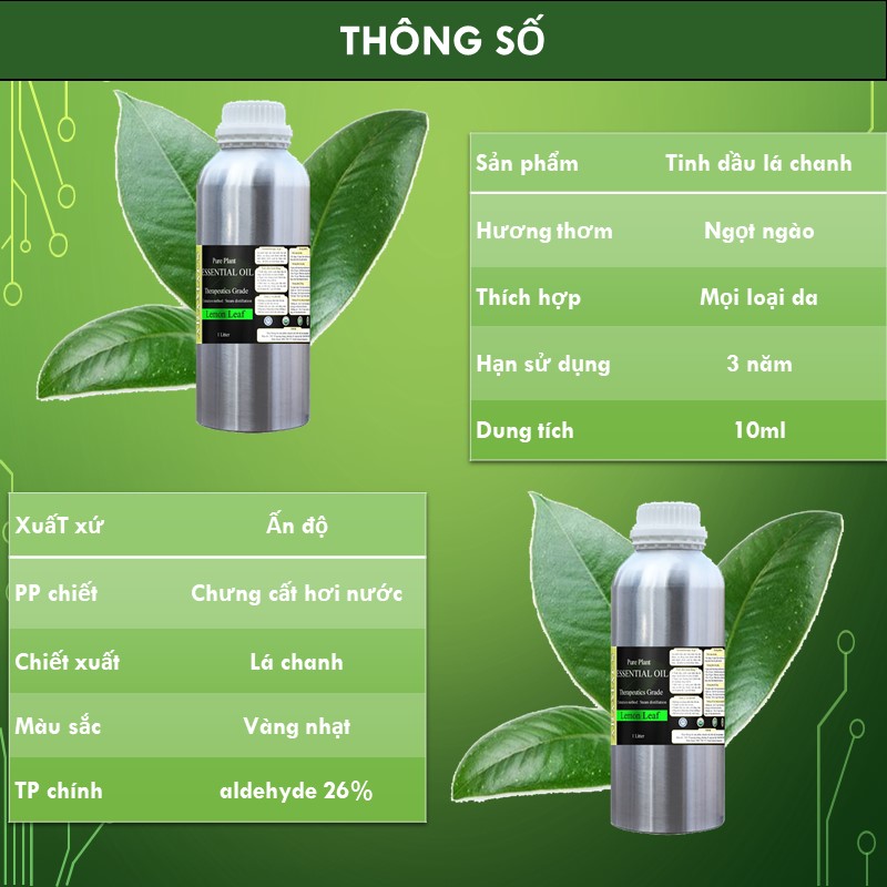 [HCM]Tinh dầu lá chanh 1000ml nguyên chất thiên nhiên có kiểm định
