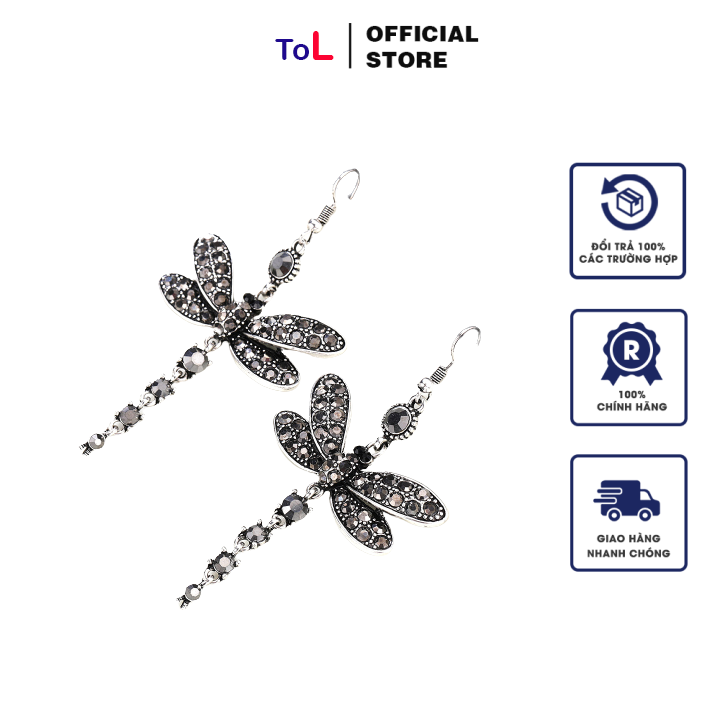 [FreeShip Max] Hoa Tai Chuồn Chuồn Đỏ - HT001