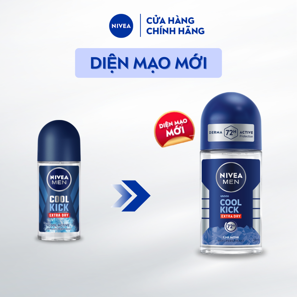 Lăn Ngăn Mùi NIVEA MEN Cool Kick Mát Lạnh (50 ml) - 82886+83188