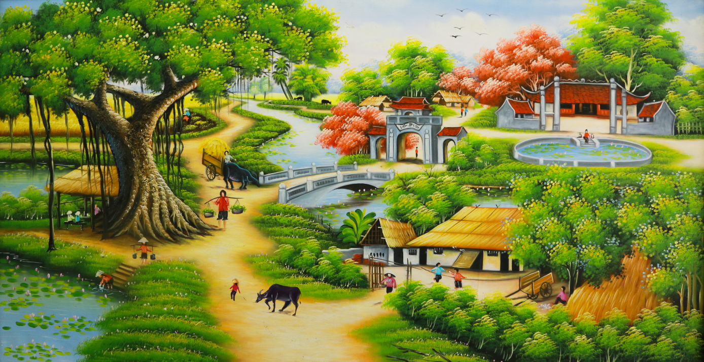 [Deal quà tặng] Tranh dán tường 3d đồng quê thiên nhiên hữu tình