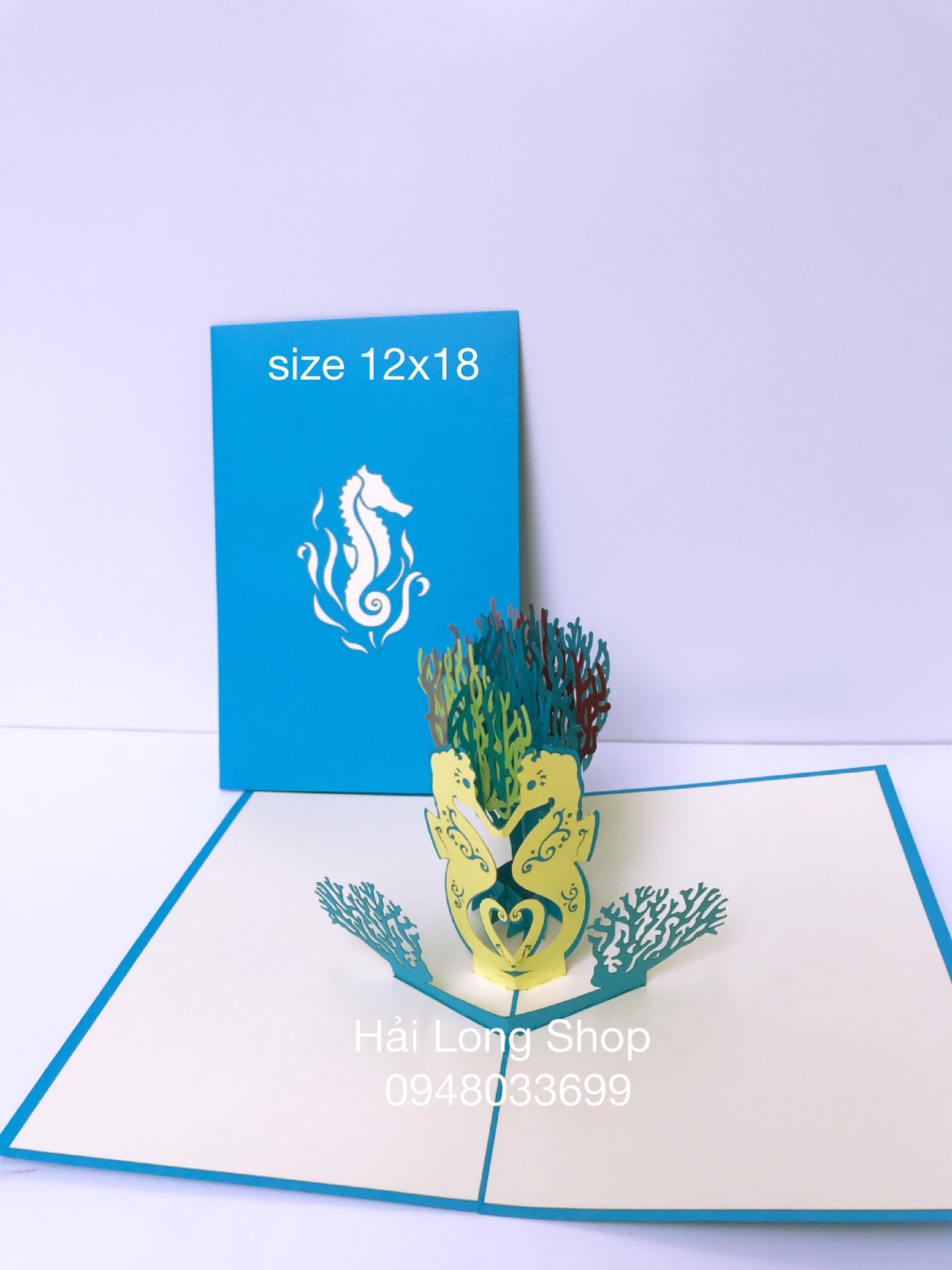 Cá Ngựa - Seahorse - Thiệp 3D
