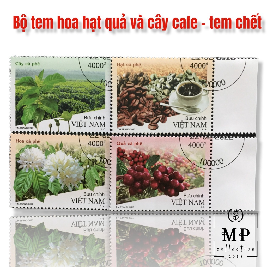 [25] Bộ tem hoa hạt quả và cây cà phê 4 tem.