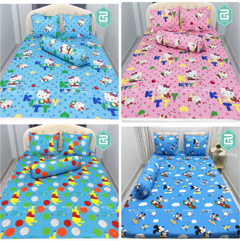 Ga Giường Cotton 100% cao cấp (không áo gối inbox chọn mẫu) đủ kích thước