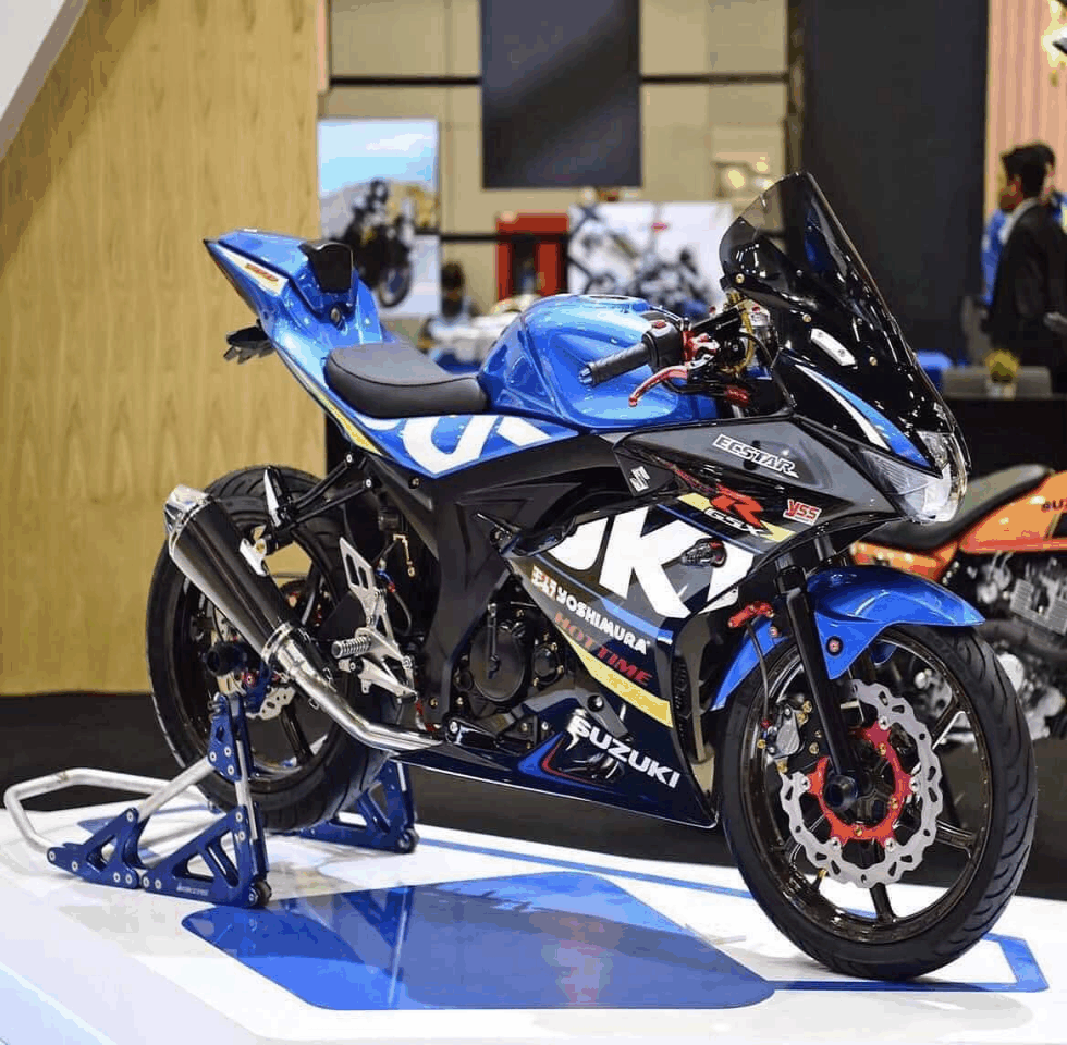 tem trùm xe Suziki gsx xanh đen - Tem xe máy làm theo yêu cầu - tem xe Suziki đẹp rẻ chất