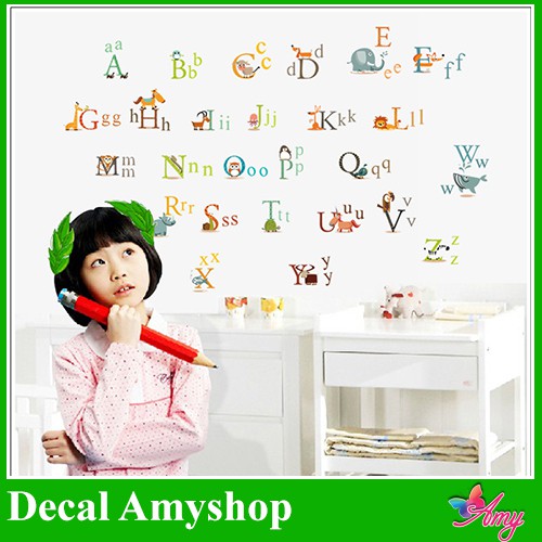 [HCM]Decal Dán Tường Cho Bé Yêu - Decal 24 Chữ Cái Mẫu Số 1