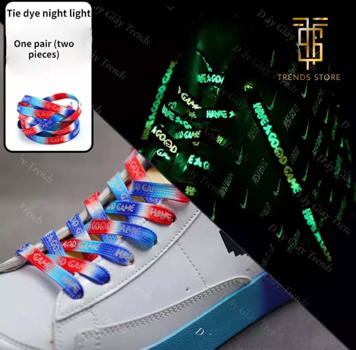 Dây Giày Dạ Quang Nhiều Màu Sắc JustDoIt Have A Good Game Justdoit, Have A Good Game, Shoelaces cho giày Nike Jordan