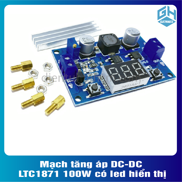 Ltc1871 mạch tăng áp dc-dc 100w có led hiển thị