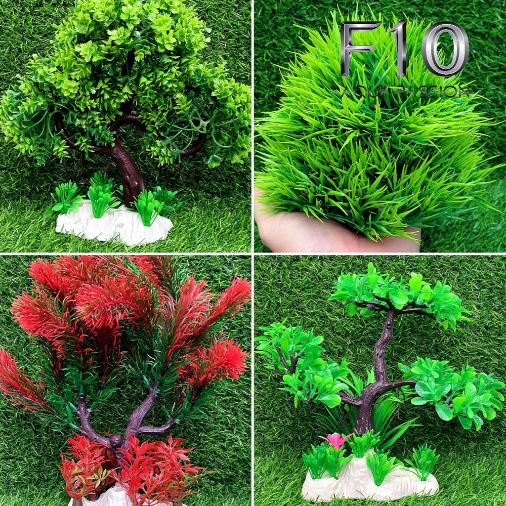 Cây nhựa trang trí bể cá - trang trí tiểu cảnh siêu đẹp bonsai bụi ...