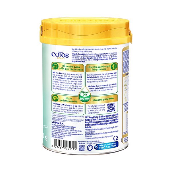 Sữa bột Vinamilk ColosGold 1 800g (cho trẻ từ 0 - 1 tuổi)