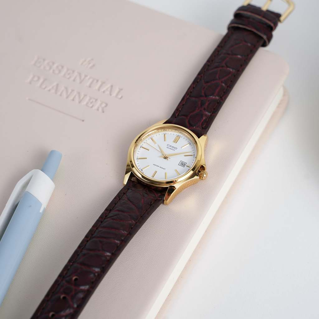 Đồng hồ Casio nữ LTP  dây da 2 màu lựa chọn