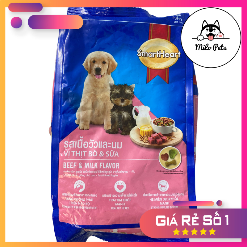 Thức Ăn Cho Chó Con SmartHeart Puppy 400gr Vị Bò u0026 Sữa