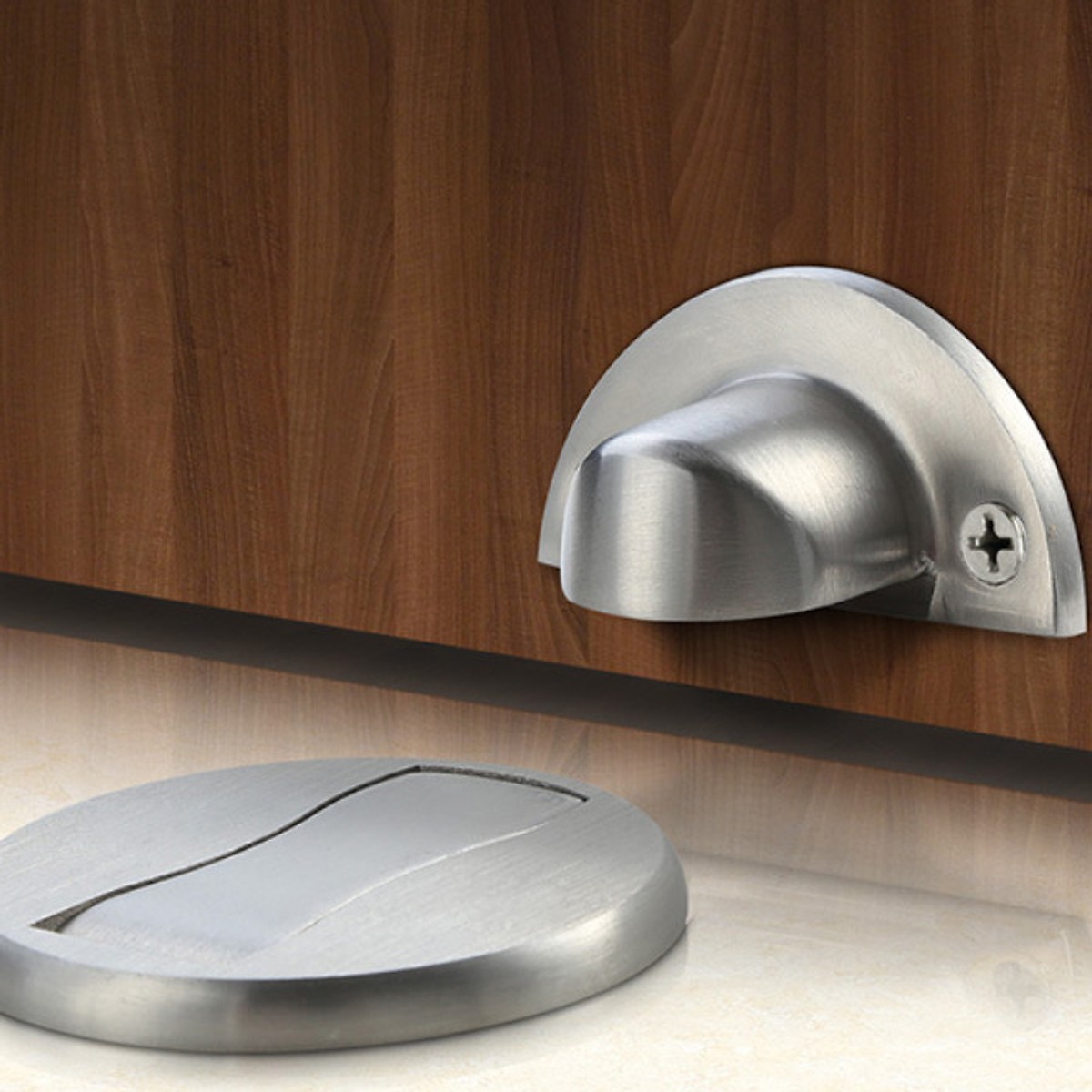 Chặn cửa nam châm đế mỏng, hít cửa inox 304 -TRÒN