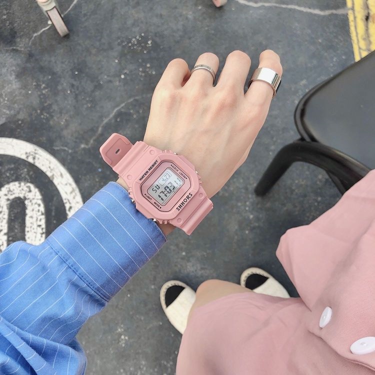 Pink watch female students girl contracted super cute little pure and