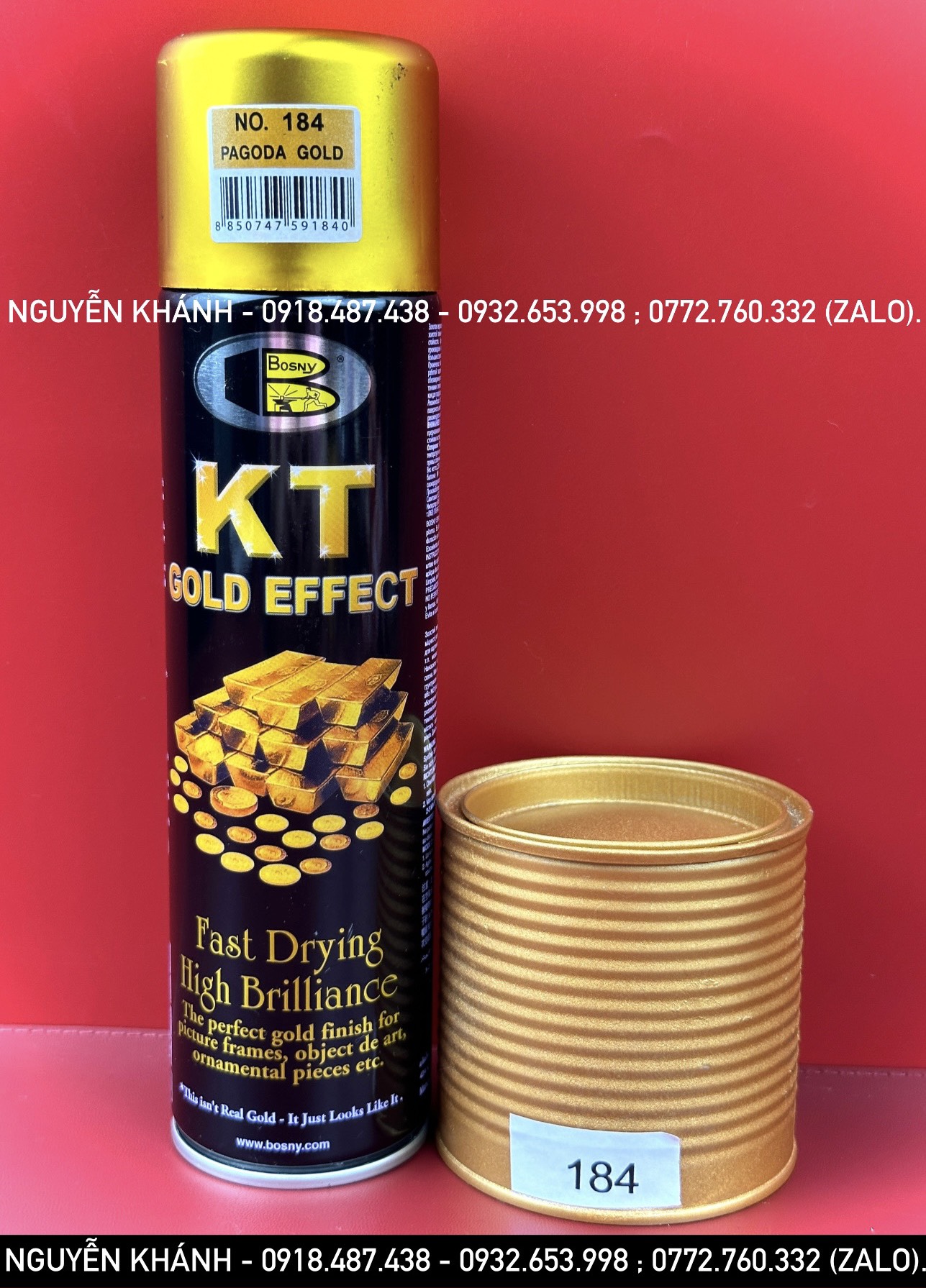 Sơn phun mạ vàng kt gold effect ( Bosny) có 6 mã màu