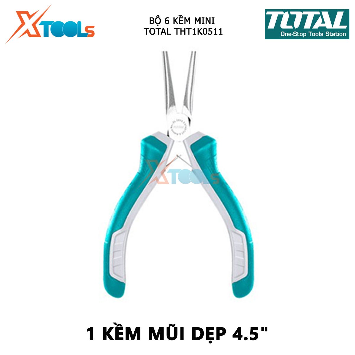 Bộ 6 kềm mini làm trang sức TOTAL THT1K0511 bộ kìm đa năng gồm 6 chi tiết 4.5" XTOOLs