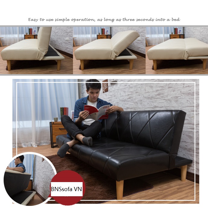 Ghế Sofa giường đa năng BNS 2018D (Đen)