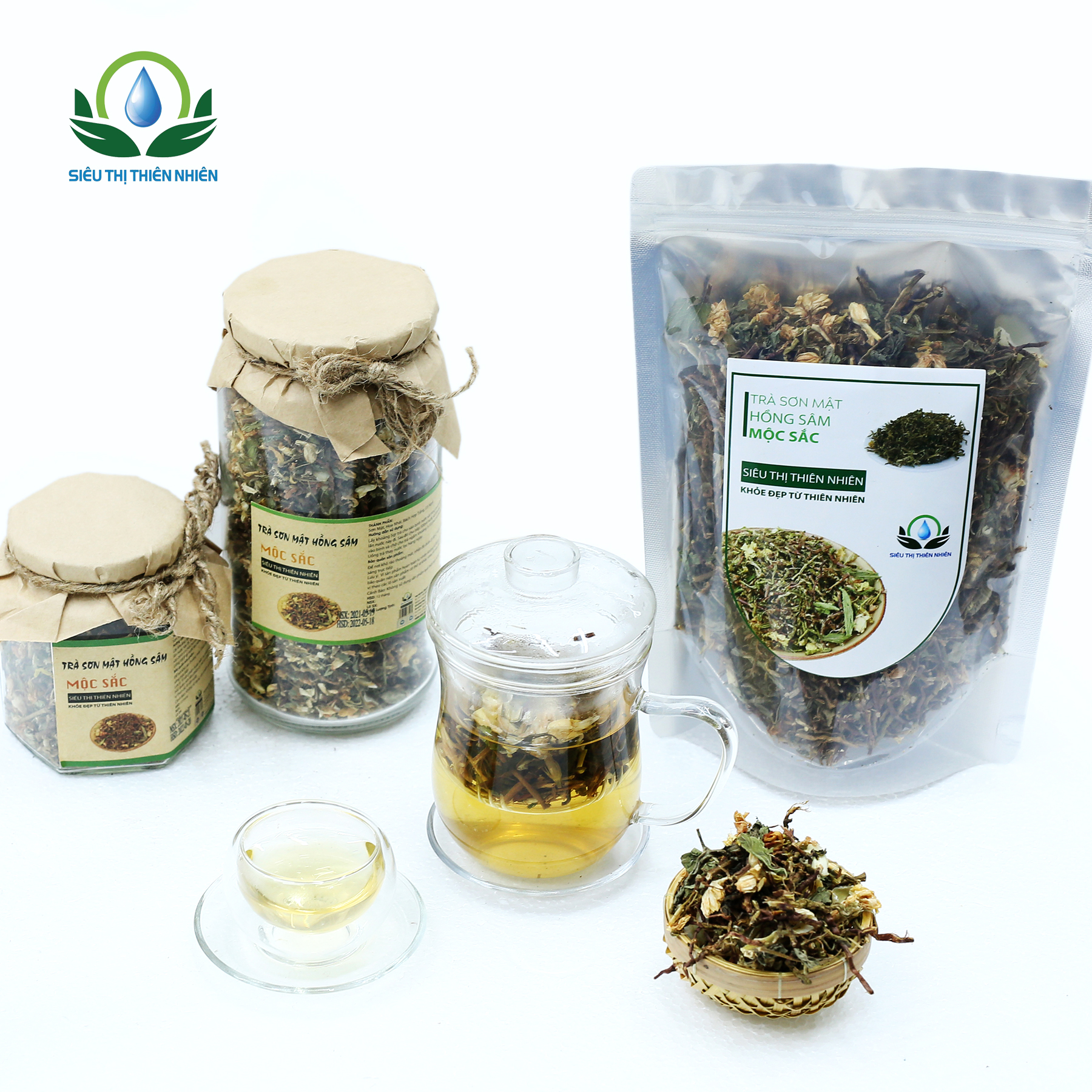 Trà Sơn Mật Hồng Sâm Mộc Sắc Gói 100g