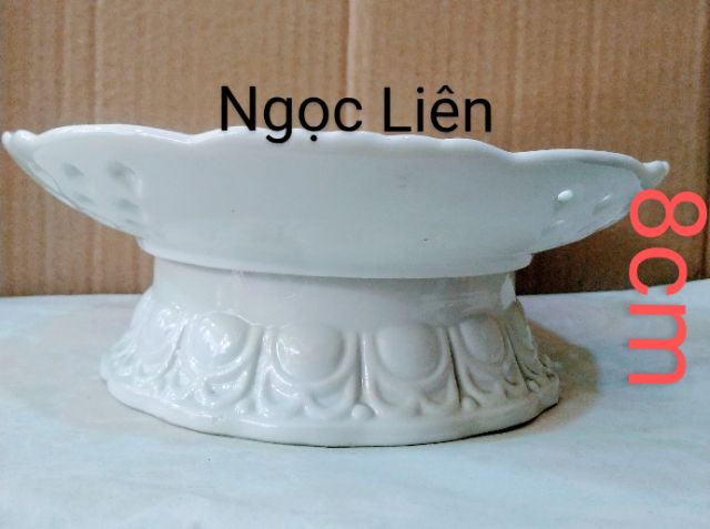 DĨA TRÁI CÂY MEN SỨ TRẮNG