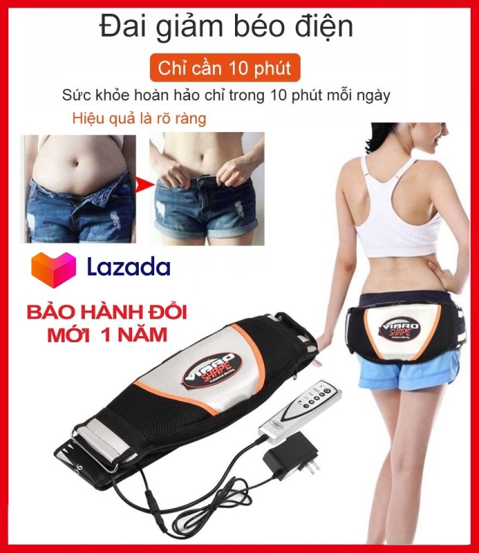 Sản phẩm Vibro Shape Vận Hành Êm Ái Giá Tốt cùng Lazada ...Đai Massage Thon Gọn Bụng, Ads Đai Massage Bụng Được Bảo Hành 12 Tháng