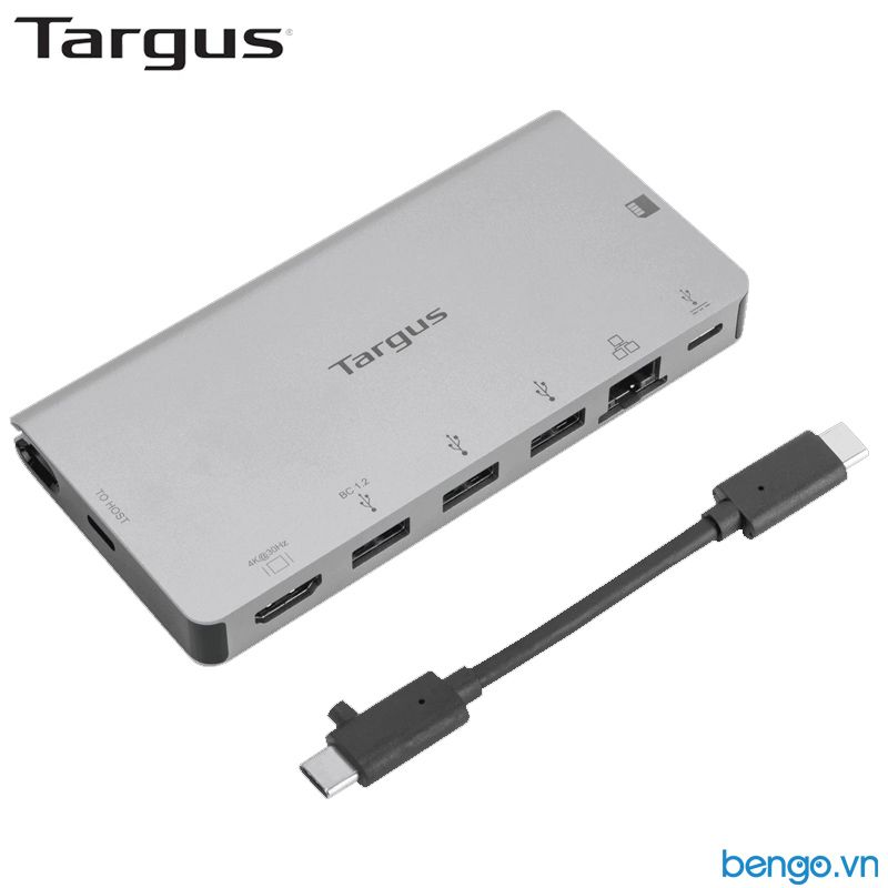 Cổng chuyển targus 8 in 1 usb-c docking station với cáp usb-c có thể tháo rời - dock414