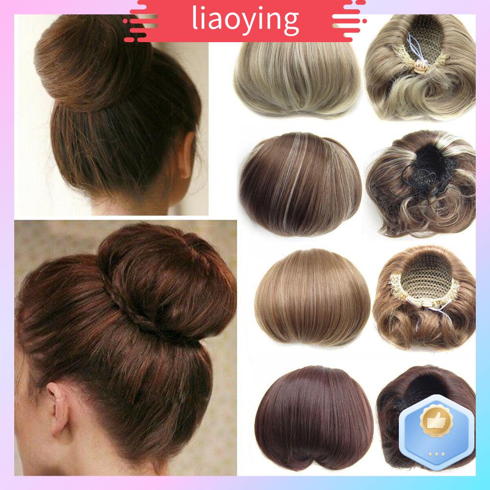 1pc Woman Hepburn Head Scrunchie Updo Hair Ponytail Extensions Drawstring Wig Accessories