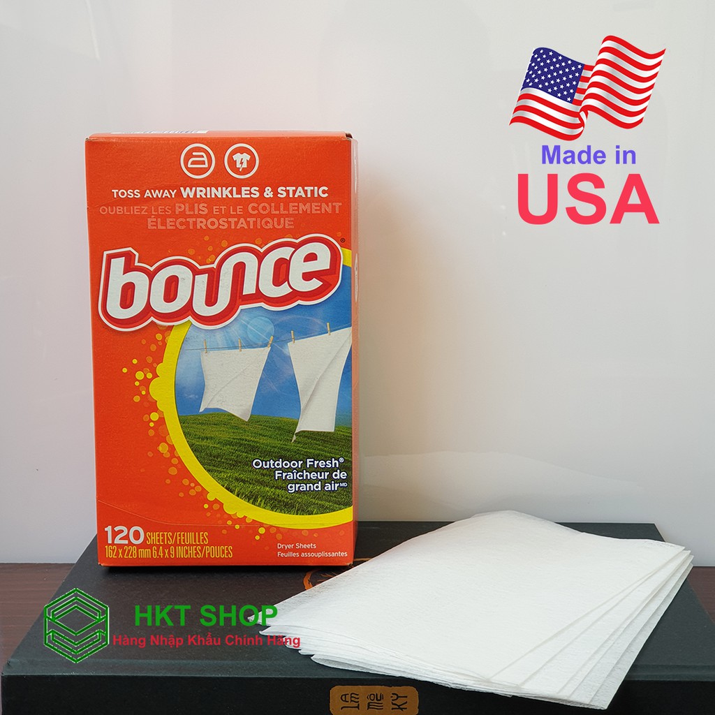 [HKT Shop_Hàng nhập khẩu] [USA] Giấy thơm quần áo Bounce 80 tờ