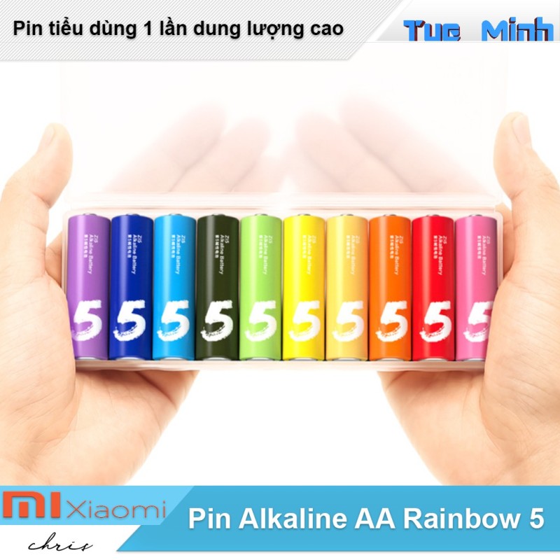Pin AA Alkaline Xiaomi Rainbow 5 vỉ 10 viên