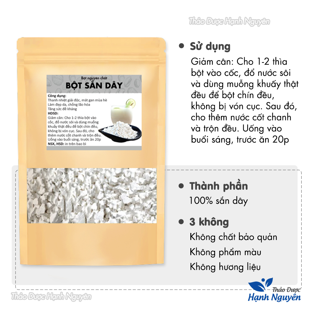Bột sắn dây nguyên chất 500g, nhà làm, sắn dây ta, không pha trộn, giúp thanh nhiệt, tốt cho sức khoẻ