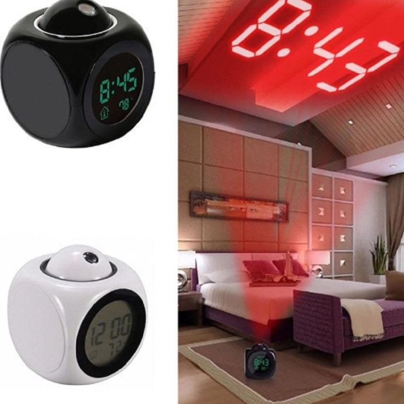 ĐÈN LED Chiếu Đồng Hồ Báo Thức Có Giọng Nói Chức Năng Hiển Thị Nhiệt Độ bán chạy