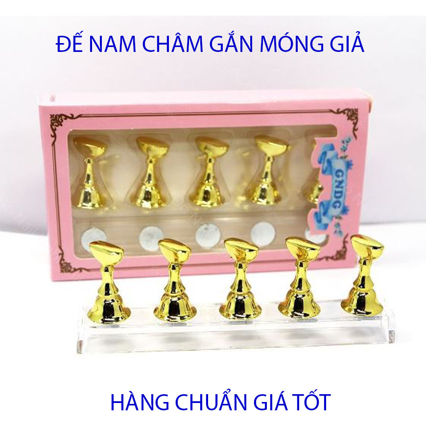 Đế gắn móng giả học làm nail có nam châm - set 5 chiếc đế gắn móng giả tập vẽ nail, đế nam châm gắn móng mẫu chuyên dụng