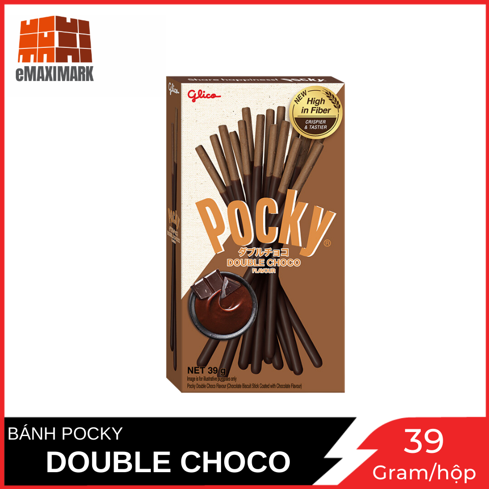 Bánh que phủ kem glico pocky vị sô cô la đôi hộp 39g